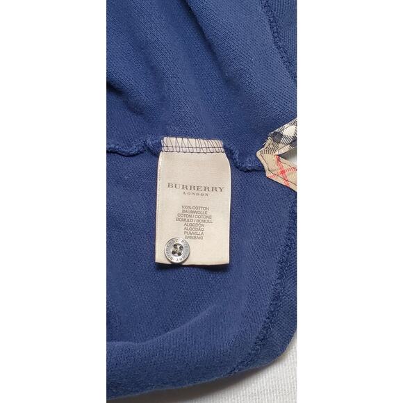 Burberry London Size M Mens Classic Polo Navy Cotton Nova Check Trim Ca11 - Picture 7 of 9